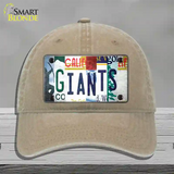 Giants Baseball Strip Art Novelty License Plate Hat Tag Unconstructed Cotton / Khaki