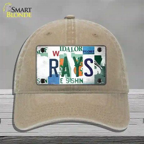 Rays Strip Art Novelty License Plate Hat Tag Unconstructed Cotton / Khaki