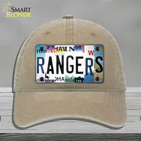 Rangers Strip Art Novelty License Plate Hat Tag Unconstructed Cotton / Khaki