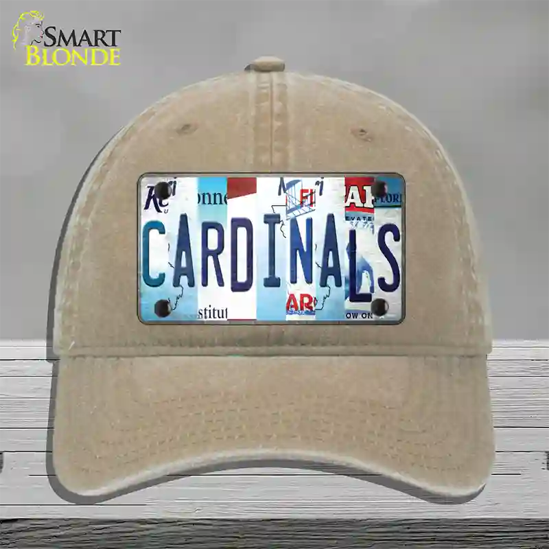 Cardinals Baseball Strip Art Novelty License Plate Hat Tag Unconstructed Cotton / Khaki