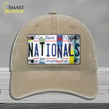 Nationals Strip Art Novelty License Plate Hat Tag Unconstructed Cotton / Khaki