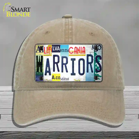 Warriors Strip Art Novelty License Plate Hat Tag Unconstructed Cotton / Khaki