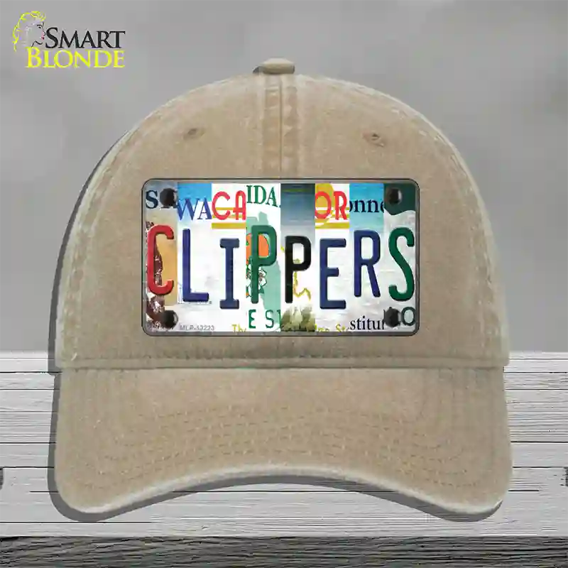 Clippers Strip Art Novelty License Plate Hat Tag Unconstructed Cotton / Khaki