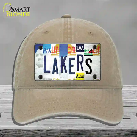 Lakers Strip Art Novelty License Plate Hat Tag Unconstructed Cotton / Khaki