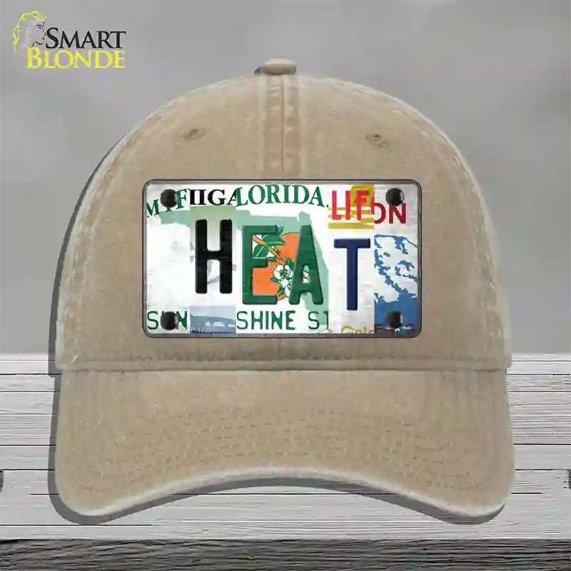 Heat Strip Art Novelty License Plate Hat Tag Unconstructed Cotton / Khaki