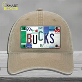 Bucks Strip Art Novelty License Plate Hat Tag Unconstructed Cotton / Khaki