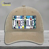 Timberwolves Strip Art Novelty License Plate Hat Tag Unconstructed Cotton / Khaki