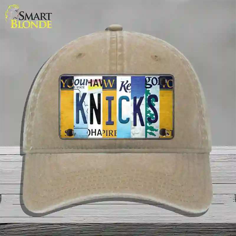 Knicks Strip Art Novelty License Plate Hat Tag Unconstructed Cotton / Khaki