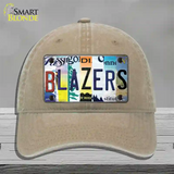 Blazers Strip Art Novelty License Plate Hat Tag Unconstructed Cotton / Khaki