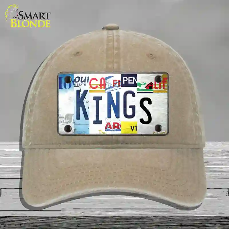 Kings Strip Art Novelty License Plate Hat Tag Unconstructed Cotton / Khaki