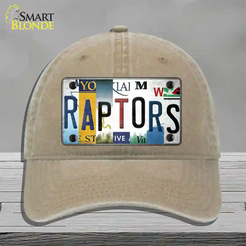 Raptors Strip Art Novelty License Plate Hat Tag Unconstructed Cotton / Khaki