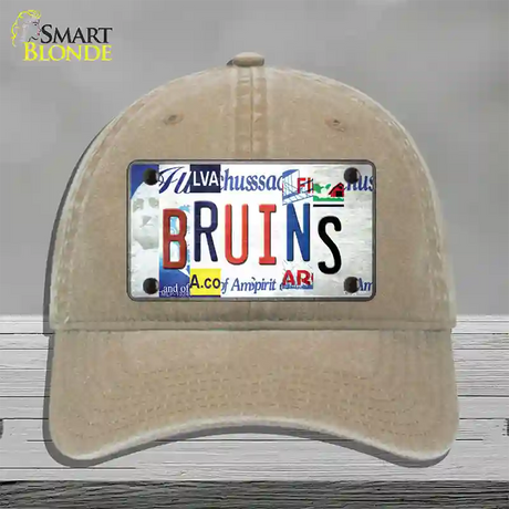 Bruins Strip Art Novelty License Plate Hat Tag Unconstructed Cotton / Khaki