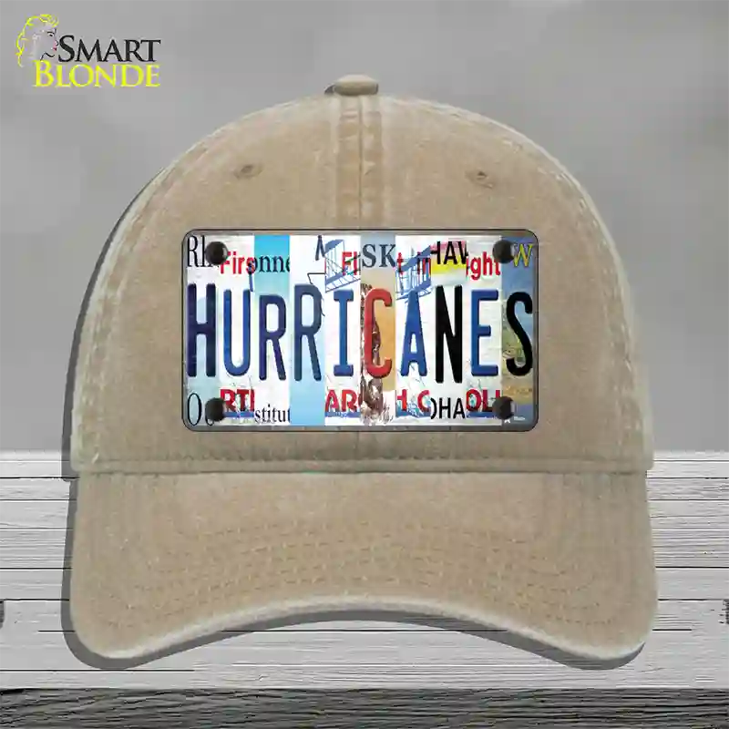 Hurricanes Strip Art Novelty License Plate Hat Tag Unconstructed Cotton / Khaki