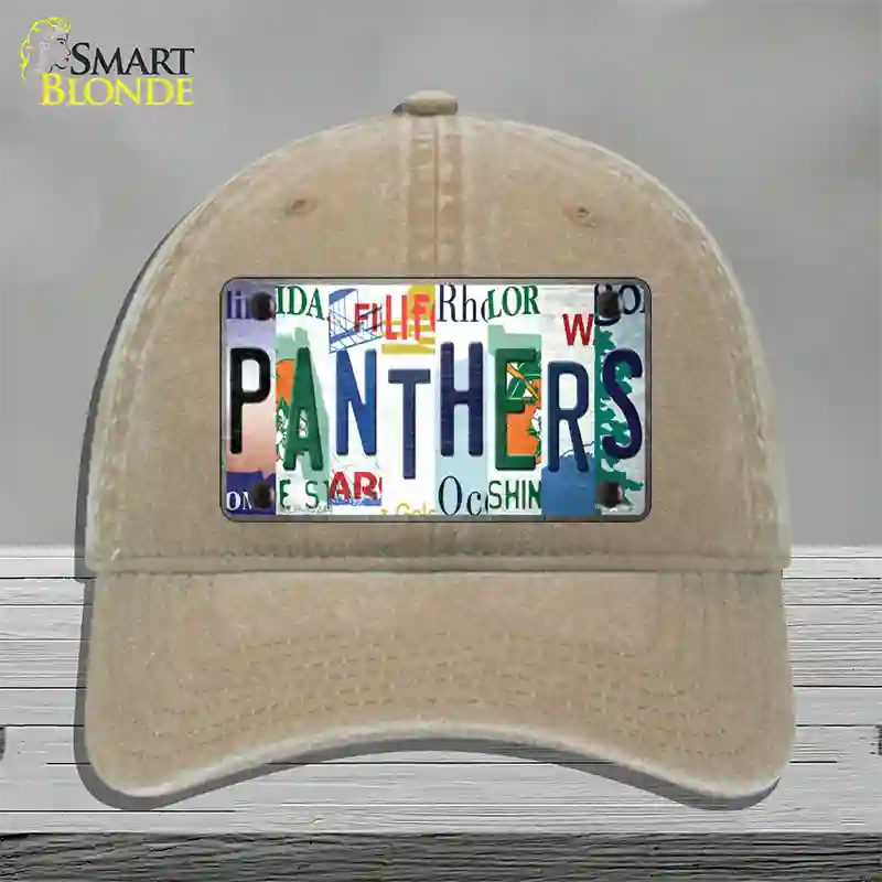 Panthers Hockey Strip Art Novelty License Plate Hat Tag Unconstructed Cotton / Khaki