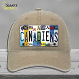 Canadiens Strip Art Novelty License Plate Hat Tag Unconstructed Cotton / Khaki