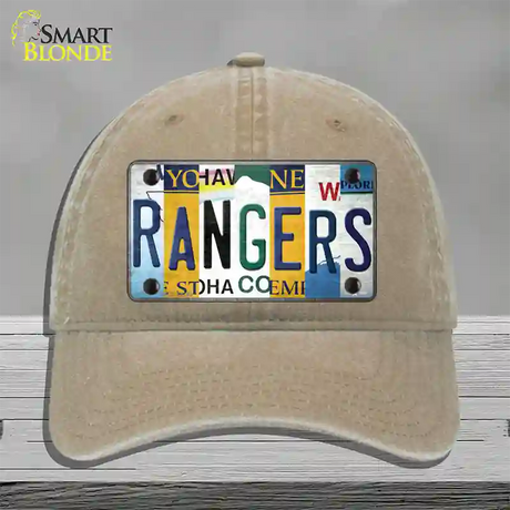 Rangers Hockey Strip Art Novelty License Plate Hat Tag Unconstructed Cotton / Khaki