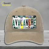 Avalanche Strip Art Novelty License Plate Hat Tag Unconstructed Cotton / Khaki