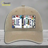 Blue Jackets Strip Art Novelty License Plate Hat Tag Unconstructed Cotton / Khaki