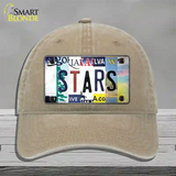 Stars Strip Art Novelty License Plate Hat Tag Unconstructed Cotton / Khaki