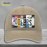 Oilers Strip Art Novelty License Plate Hat Tag Unconstructed Cotton / Khaki