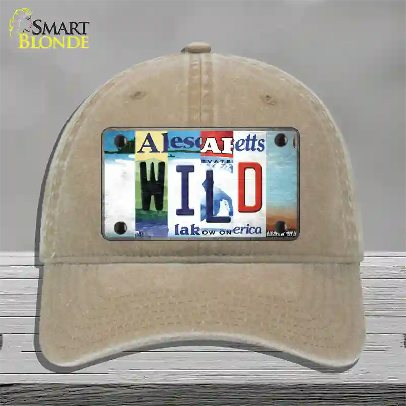 Wild Strip Art Novelty License Plate Hat Tag Unconstructed Cotton / Khaki