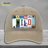 Wild Strip Art Novelty License Plate Hat Tag Unconstructed Cotton / Khaki