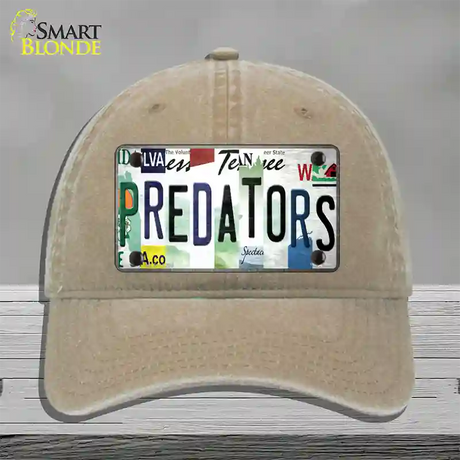 Predators Strip Art Novelty License Plate Hat Tag Unconstructed Cotton / Khaki