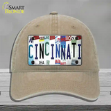 Cincinnati Strip Art Novelty License Plate Hat Tag Unconstructed Cotton / Khaki