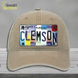 Clemson Strip Art Novelty License Plate Hat Tag Unconstructed Cotton / Khaki