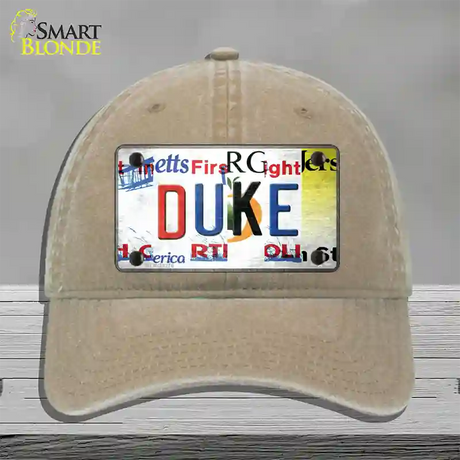 Duke Strip Art Novelty License Plate Hat Tag Unconstructed Cotton / Khaki