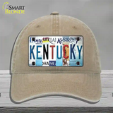 Kentucky Strip Art Novelty License Plate Hat Tag Unconstructed Cotton / Khaki