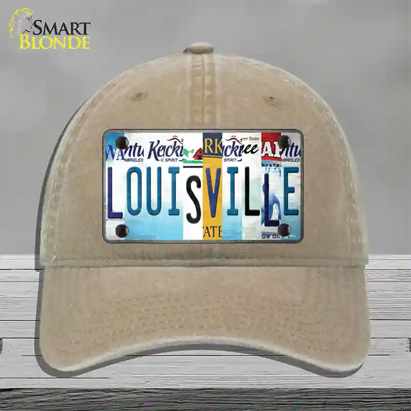 Louisville Strip Art Novelty License Plate Hat Tag Unconstructed Cotton / Khaki