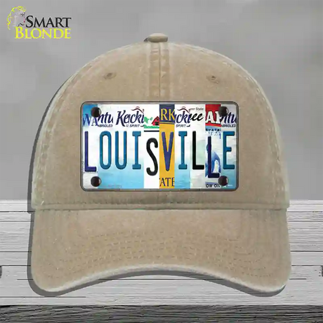 Louisville Strip Art Novelty License Plate Hat Tag Unconstructed Cotton / Khaki