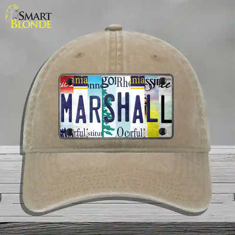 Marshall Strip Art Novelty License Plate Hat Tag Unconstructed Cotton / Khaki