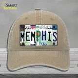 Memphis Strip Art Novelty License Plate Hat Tag Unconstructed Cotton / Khaki