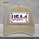 USA 1 Novelty License Plate Hat Unconstructed Cotton / Khaki