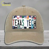 Texas Tech Strip Art Novelty License Plate Hat Tag Unconstructed Cotton / Khaki