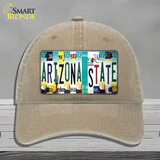 Arizona State Strip Art Novelty License Plate Hat Tag Unconstructed Cotton / Khaki