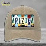 Arizona Strip Art Novelty License Plate Hat Tag Unconstructed Cotton / Khaki