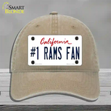 Number 1 Rams Fan Novelty License Plate Hat Tag Unconstructed Cotton / Khaki