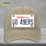 Go 49ers Novelty License Plate Hat Tag Unconstructed Cotton / Khaki