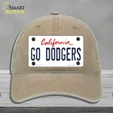 Go Dodgers Novelty License Plate Hat Tag Unconstructed Cotton / Khaki