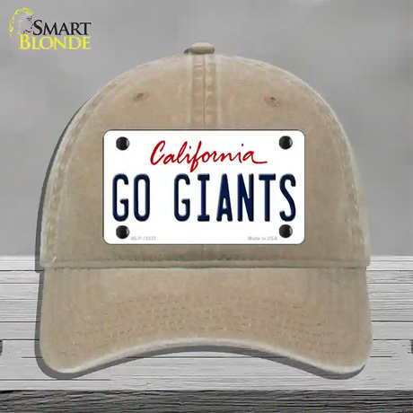 Go Giants Novelty License Plate Hat Tag Unconstructed Cotton / Khaki