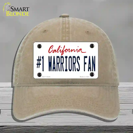 Number 1 Warriors Fan Novelty License Plate Hat Tag Unconstructed Cotton / Khaki