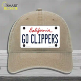 Go Clippers Novelty License Plate Hat Tag Unconstructed Cotton / Khaki