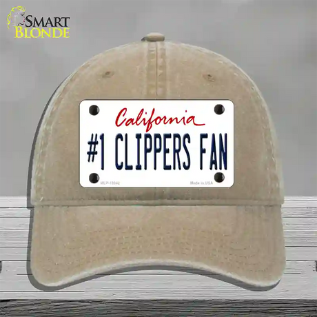 Number 1 Clippers Fan Novelty License Plate Hat Tag Unconstructed Cotton / Khaki