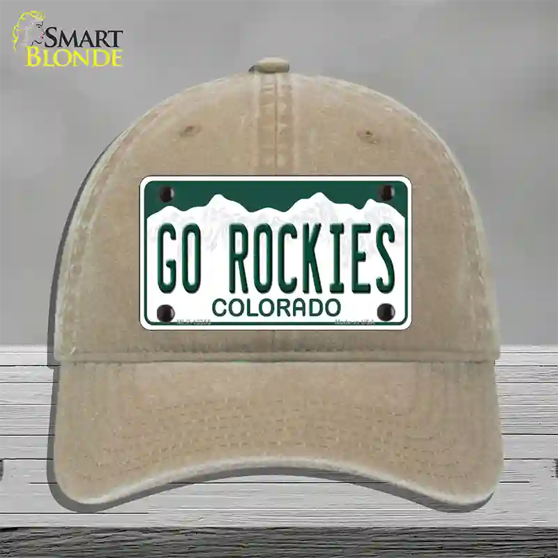 Go Rockies Novelty License Plate Hat Tag Unconstructed Cotton / Khaki