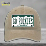 Go Rockies Novelty License Plate Hat Tag Unconstructed Cotton / Khaki