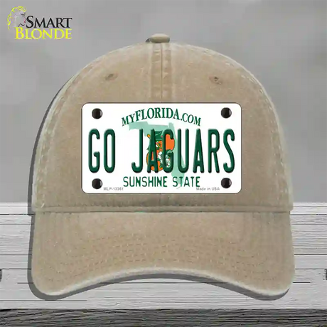 Go Jaguars Novelty License Plate Hat Tag Unconstructed Cotton / Khaki