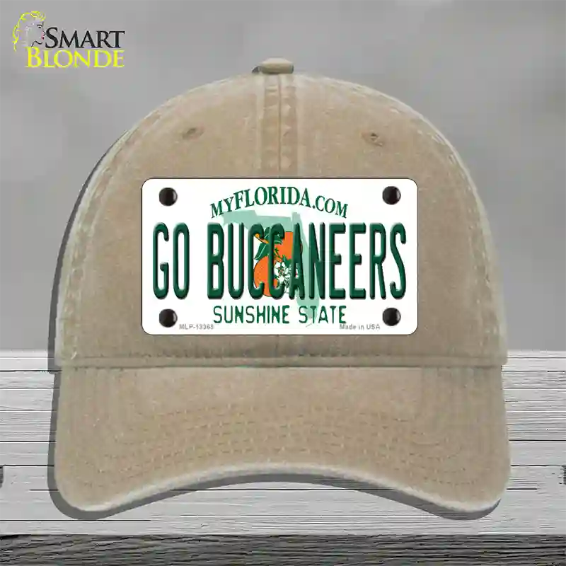 Go Buccaneers Novelty License Plate Hat Tag Unconstructed Cotton / Khaki